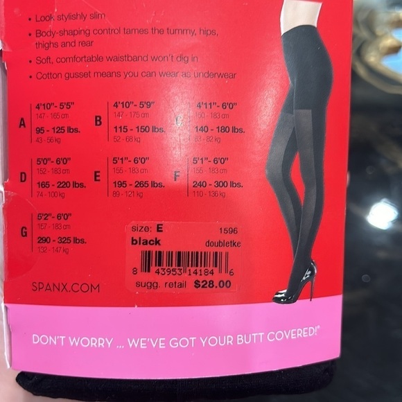 Spanx plus size 2X tight-end tights patterned double take new w tags - Picture 4 of 5